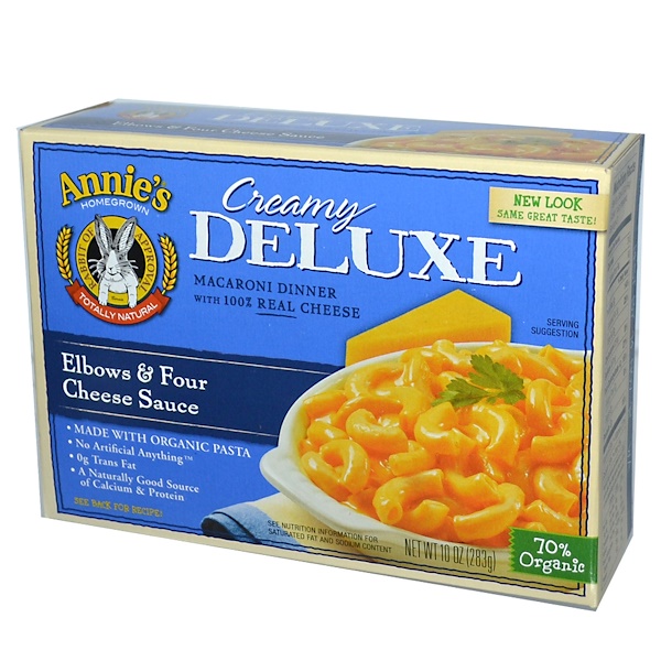 Annie's Homegrown, Делюкс обед. Макароны с соусом из четырех сыров, 10 унций (283 г)