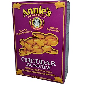 Annie's Homegrown, Чеддерные кролики, запеченные крекеры, 7,5 унций (213 г)