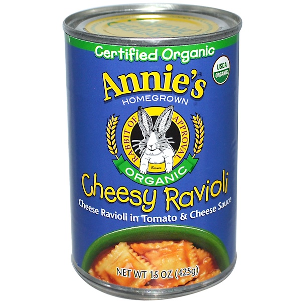 Annie's Homegrown, Органические равиоли с сыром, 15 унций (425 гр)