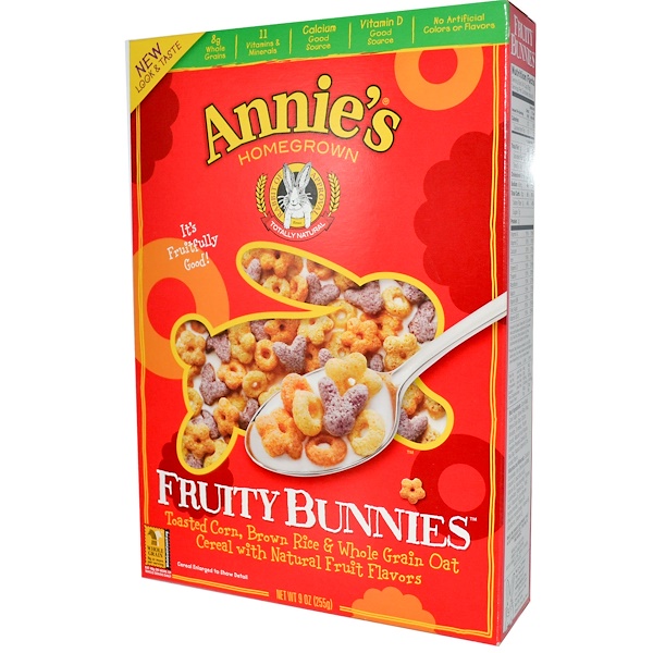 Annie's Homegrown, Fruity Bunnies Cereal, 9 oz (255 g) (Discontinued Item) 