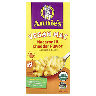 Annie's Homegrown, ヴィーガンマック、マカロニ＆チェダー、170g（6オンス）
