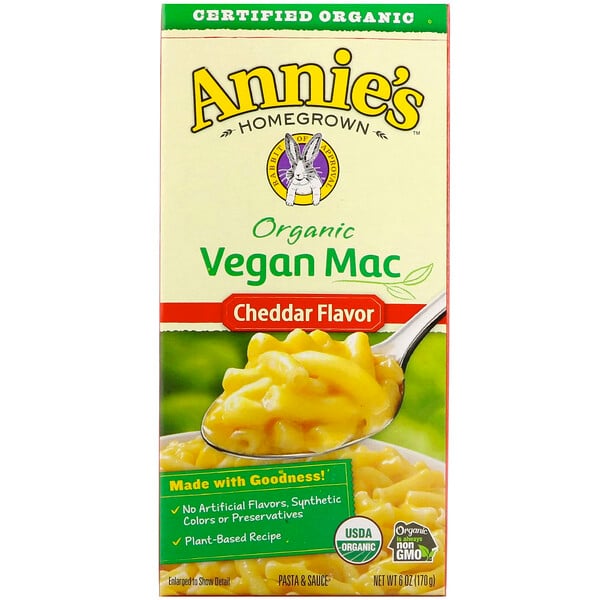 Organic Vegan Mac, Cheddar Flavor, 6 oz (170 g)