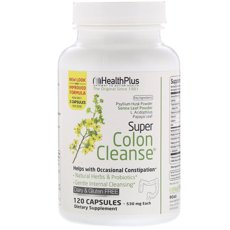 Health Plus, Super Colon Cleanse, 530 mg, 120 Capsules - iHerb