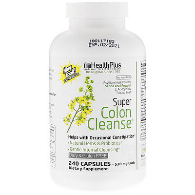 Health Plus Супер-очиститель толстой кишки, 530 мг, 240 капсул