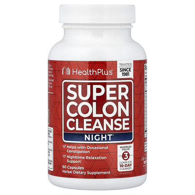 Product Image for Health Plus, Super Colon Cleanse, Night , 60 Capsules