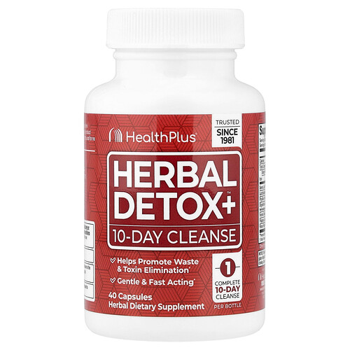 Health Plus Herbal Detox+, 10-Day Cleanse, 40 Capsules