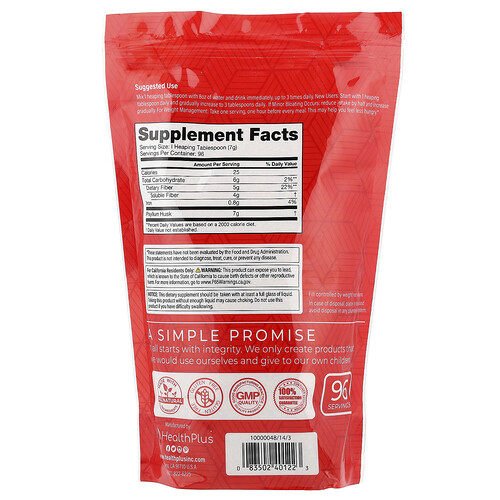 Health Plus, Psyllium Husk, 1 lb 8 oz (680 g)