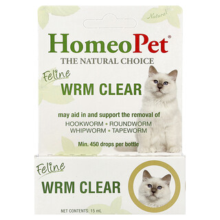 HomeoPet, Feline Wrm Clear, 15 ml