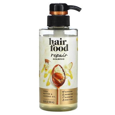 Hair Food Восстанавливающий шампунь, масло ши и миндальное масло, 300 мл (10,1 жидк. Унции)