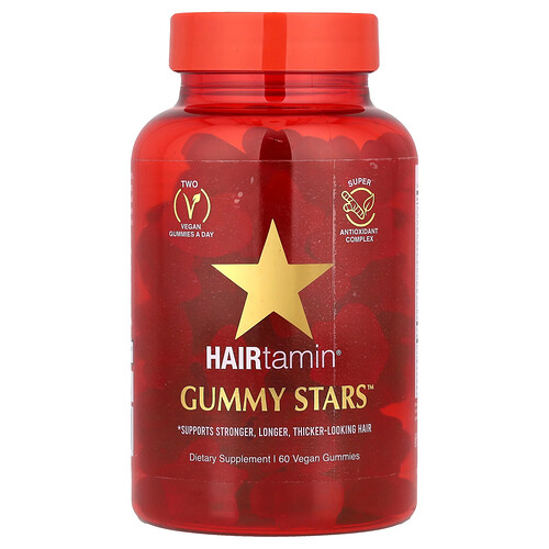 Hairtamin Gummy Stars™, Superfruit Medley, 60 Vegan Gummies