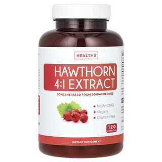 Healths Harmony, Extracto 4:1 de espino, 120 cápsulas (665 mg por cápsula)