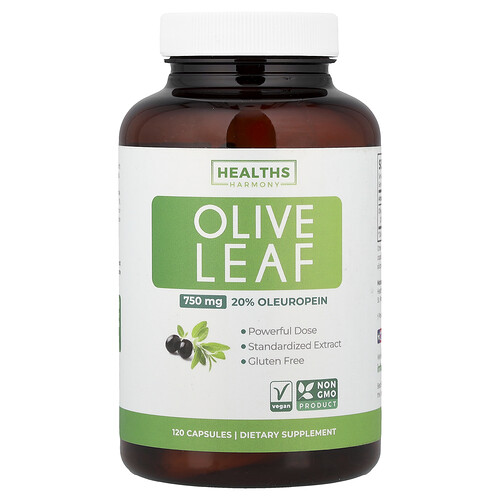 Healths Harmony Olive Leaf, 750 mg, 120 Capsules