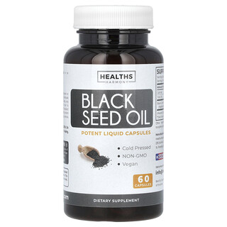 Healths Harmony, Aceite de semilla de comino negro, 60 cápsulas (500 mg por cápsula)