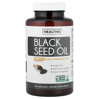 Healths Harmony, Black Seed Oil, 180 Capsules (500 mg per Capsule)