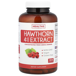 Healths Harmony, Extracto 4:1 de espino, 665 mg, 180 cápsulas
