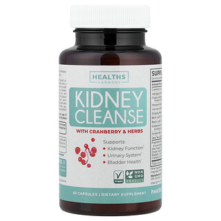 Healths Harmony, Kidney Cleanse with Cranberry & Herbs, 60 Capsules