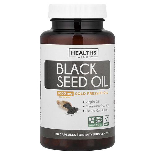 Healths Harmony, Schwarzkümmelöl, 120 Kapseln (500 mg pro Kapsel)