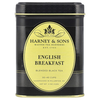 Harney & Sons, Mezcla de té negro, Desayuno inglés, 112 g (4 oz)