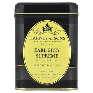 Harney & Sons, Té negro, Earl Grey Supreme con puntas plateadas, 4 oz