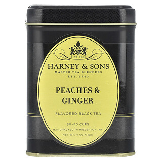 Harney & Sons, Black Tea, Peaches & Ginger, 4 oz (112 g)