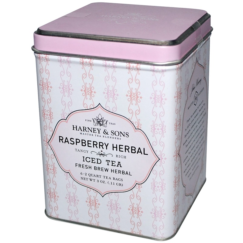 Harney & Sons, Raspberry Herbal Iced Tea, 6 2 Quart Tea Bags, 3 oz