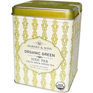 Отзывы о Харни энд сонс, Iced Tea, Organic Green Iced Tea, 6 — 2 Quart Tea Bags, 3 oz (.11 g)