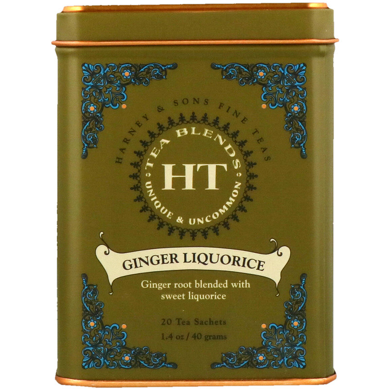 Harney & Sons, Tea Blends, Ginger Liquorice, 20 Tea Sachets, 1.4 oz (40 g) iHerb