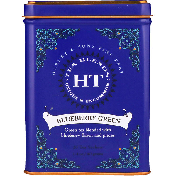 HT Tea Blend, Blueberry Green, 20 Sachets, 1.4 oz (40 g)