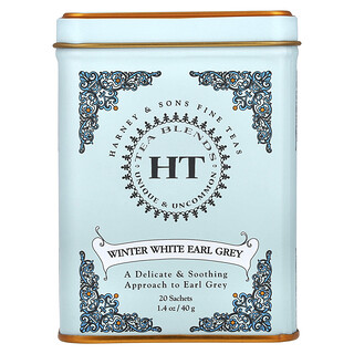 Harney & Sons, Mezclas de té HT, Earl Grey blanco invernal, 20 sobres, 40 g (1,4 oz)