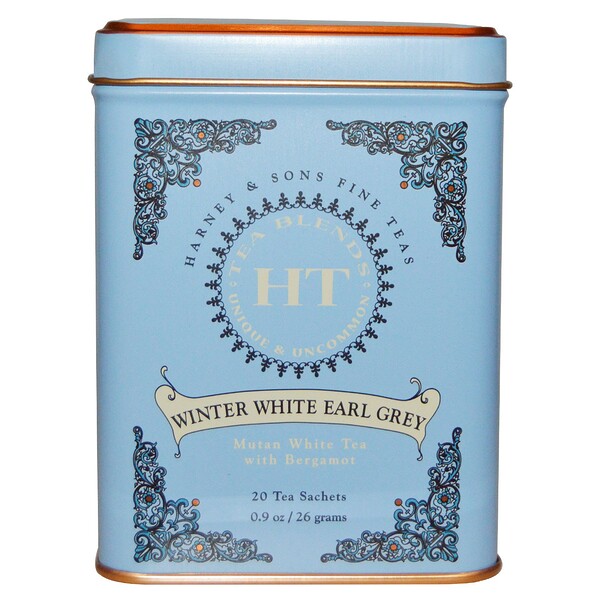 Harney & Sons‏, Winter White Earl Grey Tea, 20 Tea Sachets, 0.9 oz (26 g)