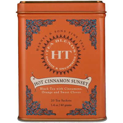 Купить Harney & Sons Hot Cinnamon Sunset, чайная смесь HT, пряный чай с корицей, 20 пакетиков, 40 г (1, 4 унции)