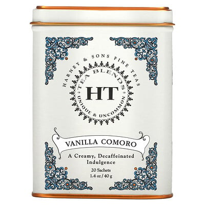 Harney  Sons HT Tea Blend, чай со вкусом коморской ванили, 20 чайных саше, 40 г (1,4 унции)