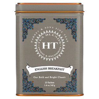 Harney & Sons, HT Tea Blend, English Breakfast, 20 Tea Sachets, 1.4 oz (40 g)