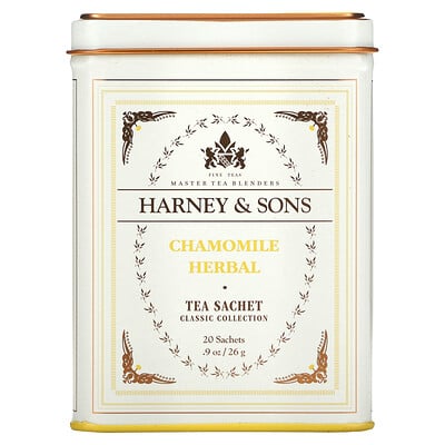 Harney  Sons Качественные сорта чая, ромашковый травяной чай, 20 саше, 26 г (0,9 унции)