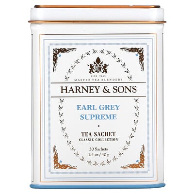 Harney & Sons Качественные сорта чая, эрл грей Supreme, 20 саше, 40 г (1,4 унции)