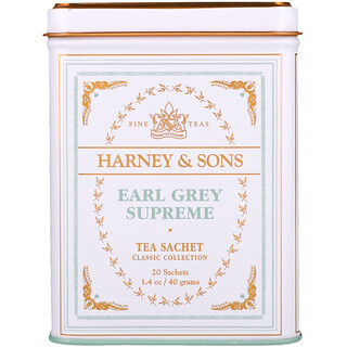 Harney & Sons, Качественные сорта чая, эрл грей Supreme, 20 саше, 40 г (1,4 унции)
