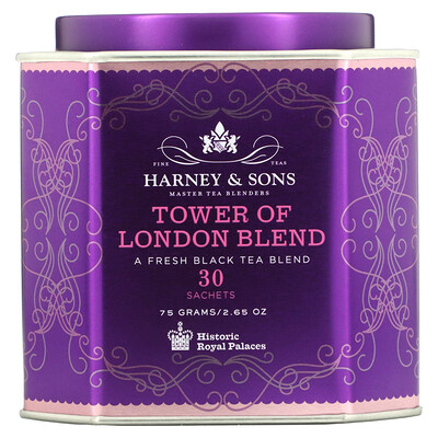 Harney Лондонский Тауэр, освежающий черный чай, 30 пакетиков, 75 г (2,67 унции)