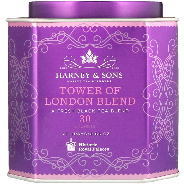 خلطة شاي برج لندن، خلطة الشاي الأسود المنعش، 30 كيسًا، 2.67 أونصة (75 جم)