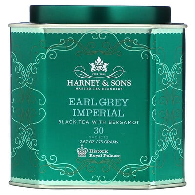 Harney & Sons Earl Grey Imperial, черный чай с бергамотом, 30 пакетиков, 75 г (2,67 унции)