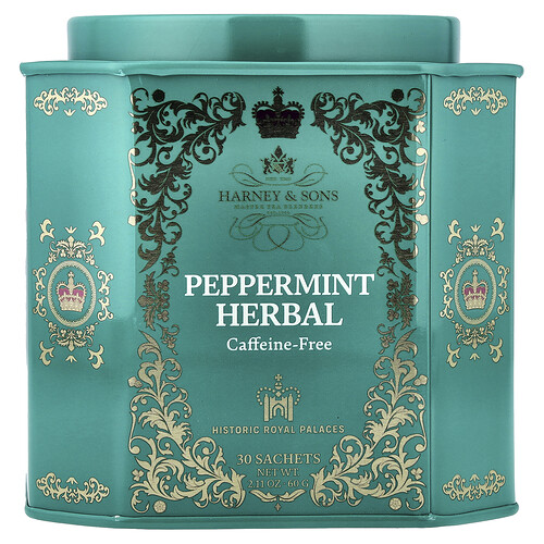 Harney & Sons, Peppermint Herbal, Peppermint Herbal, Caffeine Free, Pfefferminz-Kräuter, koffeinfrei, 30 Beutel, 60 g (2,11 oz.)