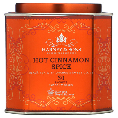 

Harney & Sons Hot Cinnamon Spice Black Tea with Orange & Sweet Clove 30 Sachets 2.67 oz (75 g)