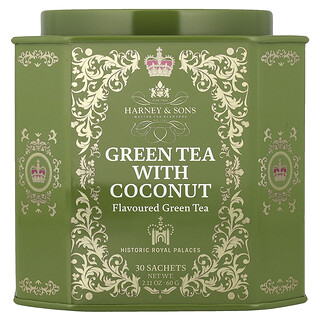 Harney & Sons, Té verde con coco, 30 sobrecitos, 60 g (2,11 oz)