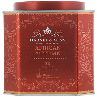 

Harney & Sons Африканская осень, травяной чай без кофеина, 30 пакетиков, 2,67 унции (75 г)