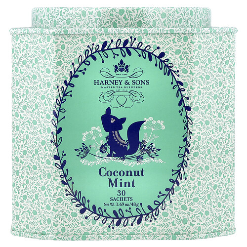 Harney & Sons, Coconut Mint, Kokosnuss-Minze, 30 Beutel, 48 g (1,69 oz.)