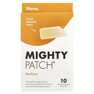Hero Cosmetics, Mighty Patch, Parches para superficies con imperfecciones, 10 tiras