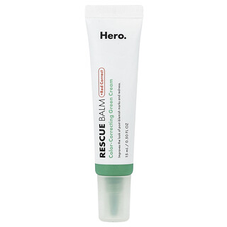 Hero Cosmetics, Rescue Balm + Red Correct, зелёный крем для коррекции цвета, 15 мл