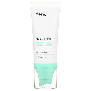 Hero Cosmetics, Force Shield, сверхлегкое солнцезащитное средство, SPF 30, 50 мл (1,69 жидк. Унции)