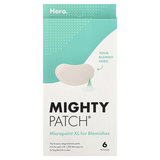 Hero Cosmetics, Mighty Patch® Micropoint XL pour les imperfections, 6 patchs