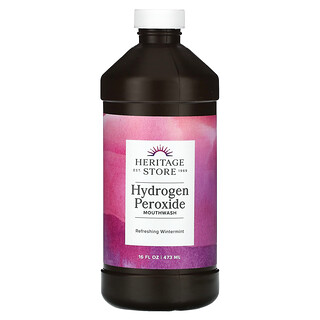 Heritage Store, Enjuague bucal con peróxido de hidrógeno, Menta de invierno refrescante`` 473 ml (16 oz. Líq.)