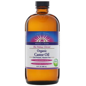 Отзывы о Хэритадж Продактс, Organic Castor Oil, 16 fl oz (480 ml)